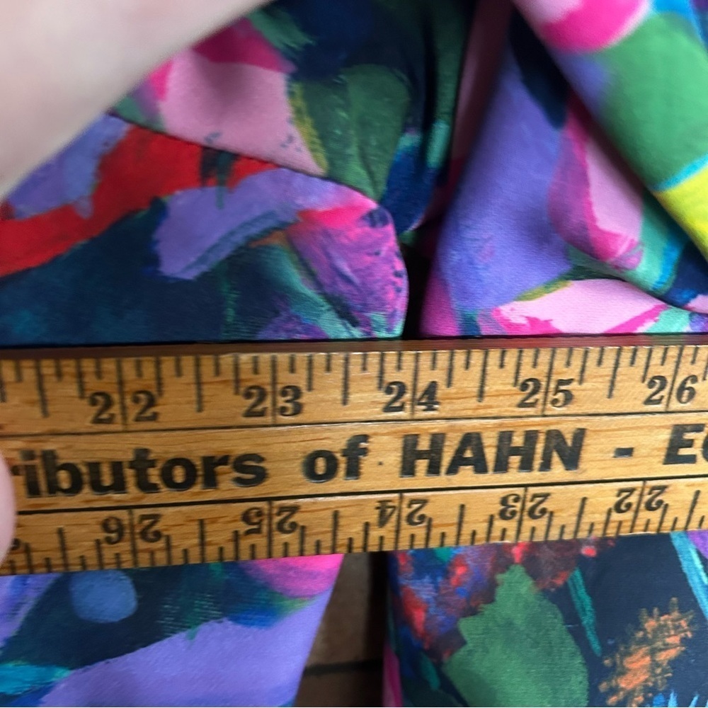 Claire Desjardins Blazer Jacket Abstract Colorful Art to Wear Floral Design 1X - Picture 8 of 8
